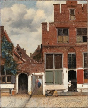 リトルストリート・バロックとして知られるデルフトの家々の眺め ヨハネス・フェルメール Oil Paintings